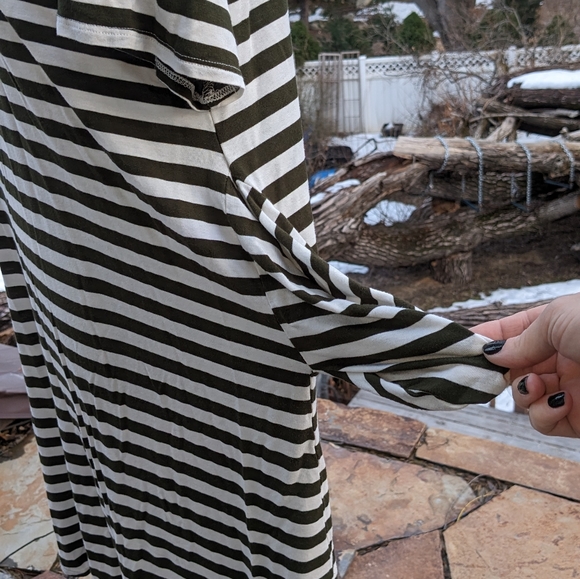 Red Lolly Green/White Striped Maxi Dress S please read measurements. - Picture 6 of 13